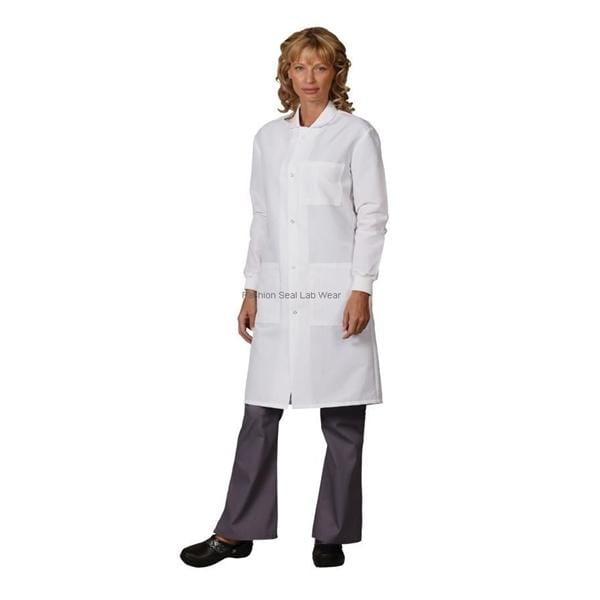 Protective Coat 3 Pockets Lond Sleeves Large White Unisex Ea