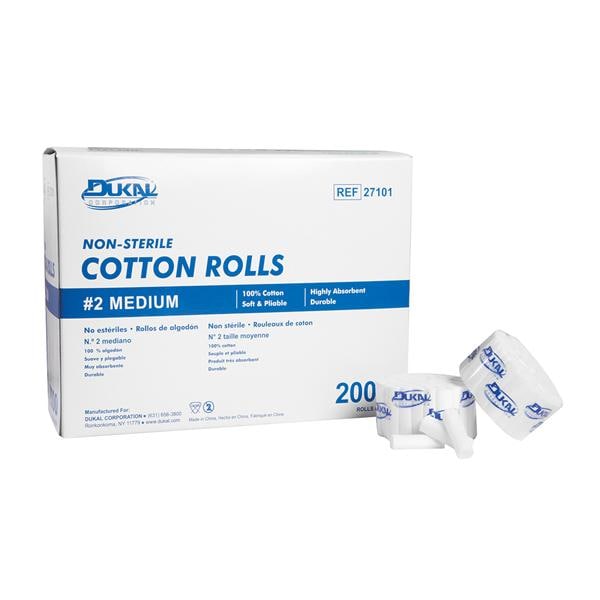 Cotton Roll 1.5 in x 0.375 in Non-Sterile 12/Ca