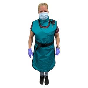 Coat Apron Teal 24x42" Lead Free With Thyroid Collar Ea