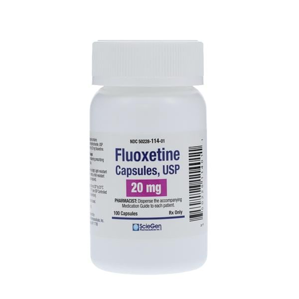 Fluoxetine HCl Capsules 20mg Bottle 100/Bottle Each