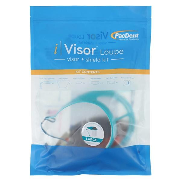 iVisor Loupe Shield Kit One Size Adjustable Teal Reusable w/ 3 Rplcmnt Shld Ea