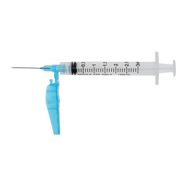 Sol-Care Safety Needle/ Syringe 23gx1" 3mL Luer Lock Safety Shield LDS 50/Bx, 6 BX/CA