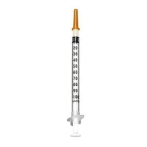 Sol-Care Safety Syringe/Needle 25gx1" 1mL Safety Low Dead Space 100/Bx, 10 BX/CA