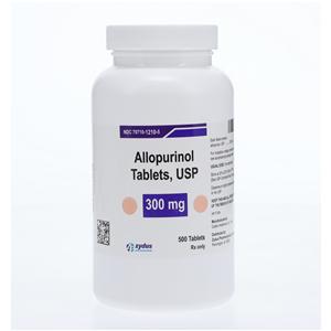 Allopurinol Tablets 300mg Bottle 500/Bottle Each