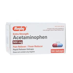 Acetaminophen Gel Caplets 500mg Extra Strength Rapid Release 100/Bt