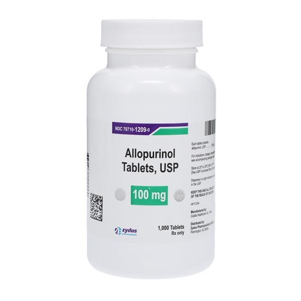 Allopurinol Tablets 100mg Bottle 1000/Bottle Each