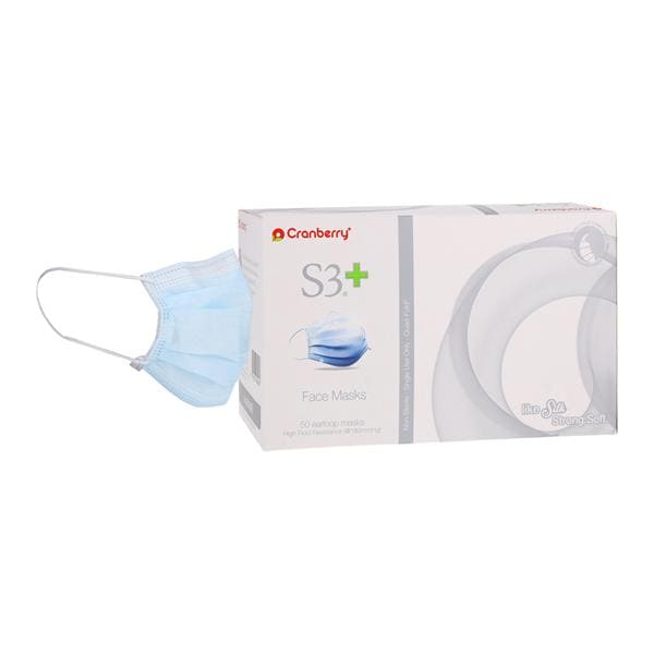 S3+ Earloop Face Mask ASTM Level 3 Blue 50/Bx, 8 BX/CA