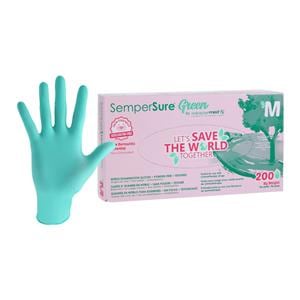 Sempermed Nitrile Exam Gloves Medium Green Non-Sterile