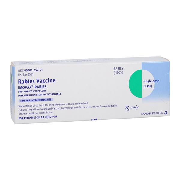 Imovax Rabies Injectable 2.5IU/mL Pre/Post Exposure SDV 1mL 1/Bx