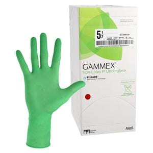 GAMMEX Non-Latex PI Underglove Polyisoprene Surgical Gloves 5.5 Standard Green, 4 BX/CA