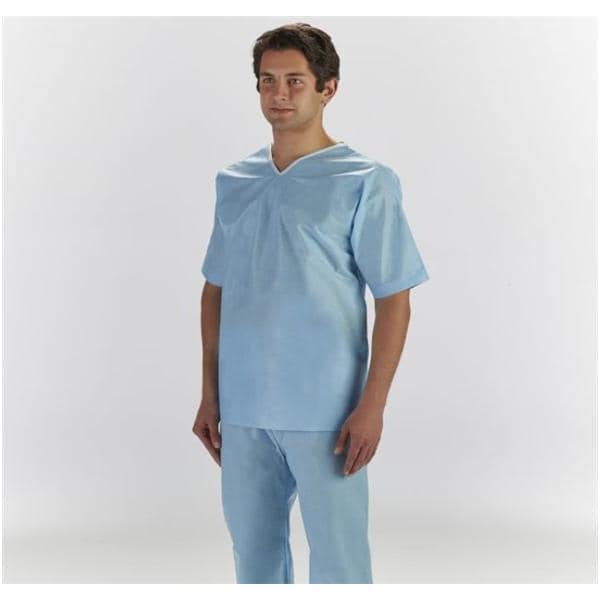 Scrub Pants Large Light Blue Large Non Woven Disposable 30/Ca