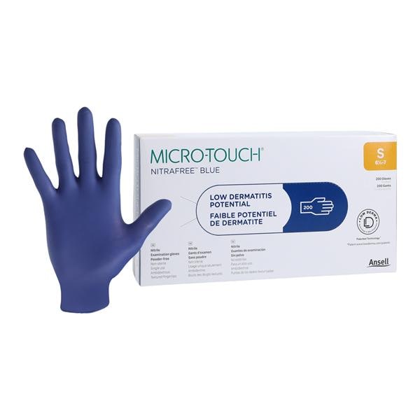 Micro-Touch NitraFree Nitrile Exam Gloves Small Blue Non-Sterile