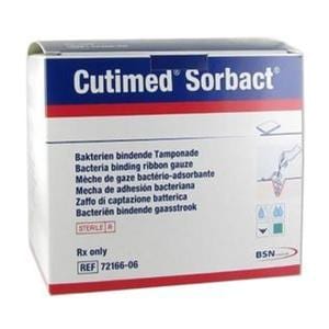 Cutimed Sorbact Gauze Impregnated Dressing 0.8x19.7" Sterile Ribbon Green