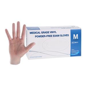 Vinyl Exam Gloves Medium Clear Non-Sterile, 10 BX/CA