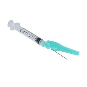 Sol-Care Hypodermic Needle/Syringe 25gx5/8" 3mL Safety Device LDS 50/Bx