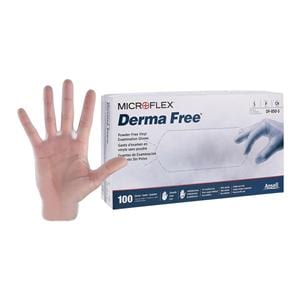 MICROFLEX Derma Free Vinyl Exam Gloves Small Standard Clear Non-Sterile