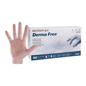 MICROFLEX Derma Free Vinyl Exam Gloves Medium Standard Clear Non-Sterile