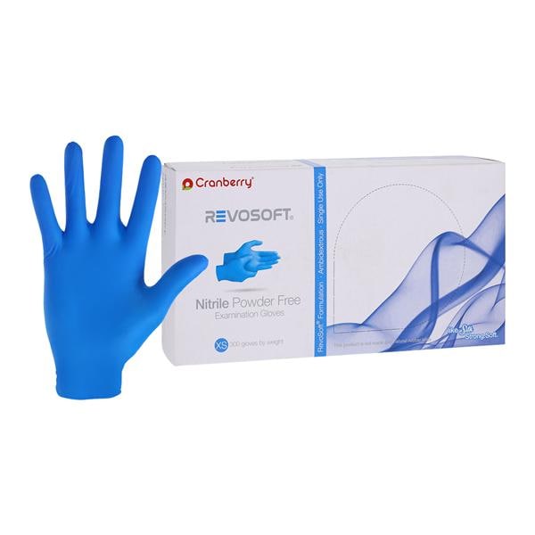 RevoSoft Nitrile Exam Gloves X-Small Blue Non-Sterile, 10 BX/CA