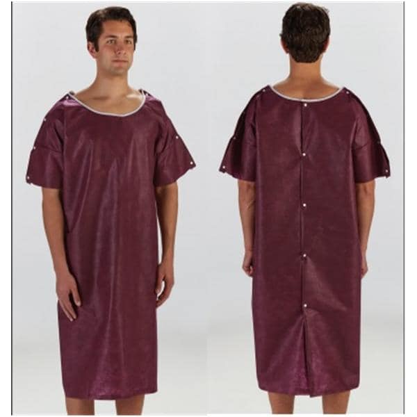 Exam Gown 22 in x 34 in Maroon Small Non Woven Disposable 30/Ca