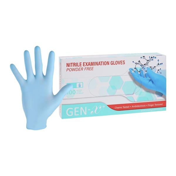 GEN-X Nitrile Exam Gloves Large Ice Blue Non-Sterile, 10 BX/CA