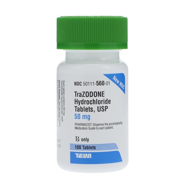 Trazodone HCl Tablets 50mg Bottle 100/Bt