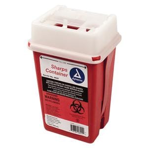 Sharps Container 1qt Red 4.3x3.5x6.5" Slide Lid Plastic Ea