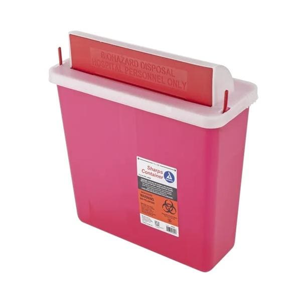 Sharps Container Container 5qt Red 10.7x4.6x11.8" Mailbox Style Lid Plastic Ea, 20 EA/CA