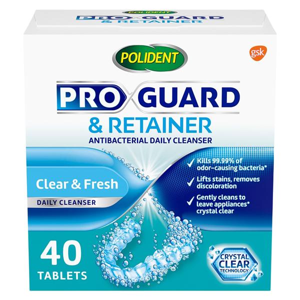 Polident Pro Guard Retainer Cleaner Tablets 40/Bx, 6 BX/CA