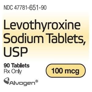 Levothyroxine Sodium Tablets 100mcg Bottle 90/Bottle Each