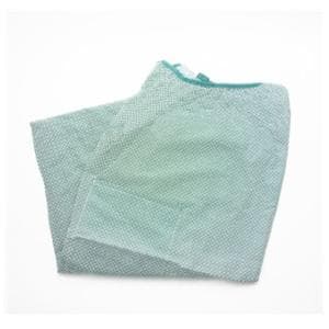 Telemetry / IV Gown Adult Bariatric Green Basket Weave Reusable 12/Pk