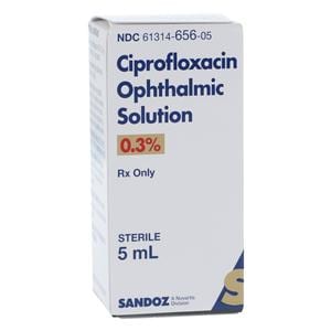 Ciprofloxacin HCl Ophthalmic Solution 0.30% Bottle 5mL Each