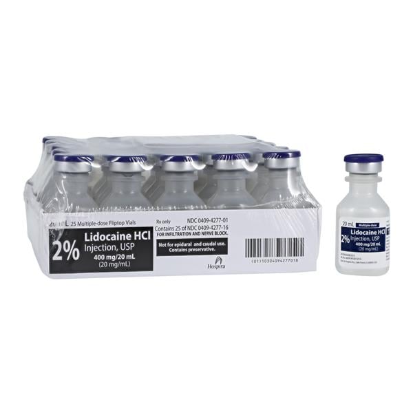 Lidocaine HCl Injection 2% MDV 20mL 25/Package