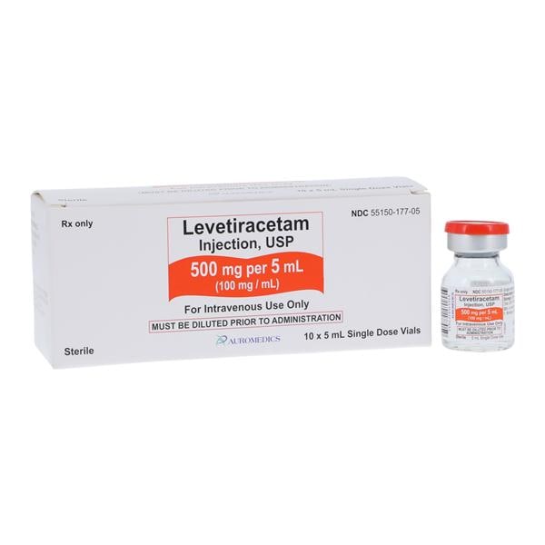 Levetiracetam Injection 100mg/mL SDV 5mL 10/Package