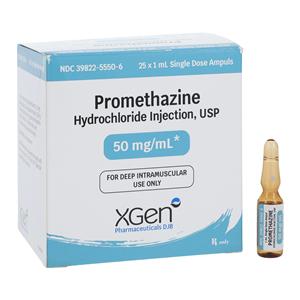 Promethazine HCl Injection 50mg/mL Ampule 1mL 25/Package