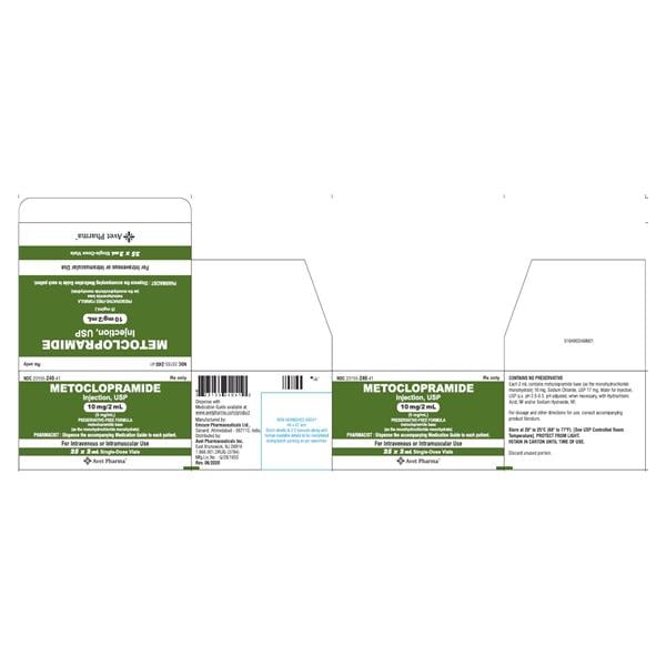 Metoclopramide HCl Injection 5mg/mL SDV 2mL 25/Package