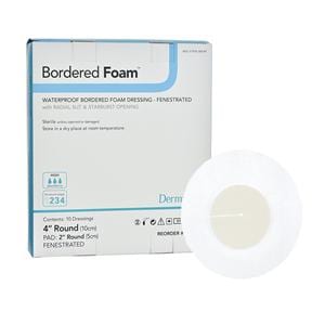 Bordered Foam Hydrophilic Foam Island Dressing 4" Sterile Rnd Adhs Wt Hi Abs LF