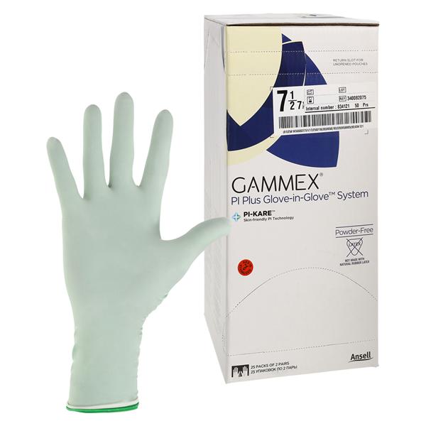 Gammex Polyisoprene Surgical Gloves 7.5 White / Green, 4 BX/CA