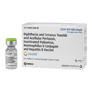 Vaxelis Vaccine DTaP-IPV-Hib-HepB Pediatric Injectable 0.5mL SDV 10/Pk