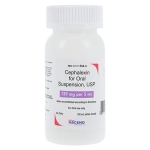 Cephalexin Oral Suspension 125mg/5mL Strawberry Bottle 100/Bt