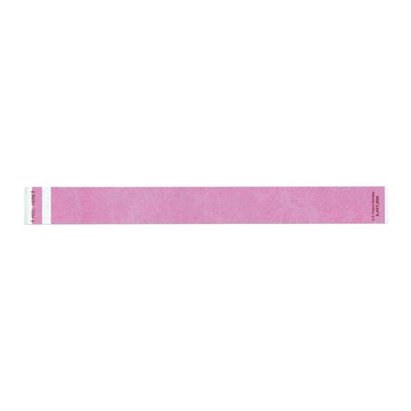 Short Stay Write-On Wristband Tyvek Pink Adult 1000/Bx