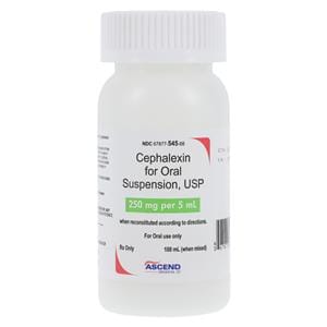 Cephalexin Oral Suspension 250mg/5mL Strawberry Bottle 100mL Each