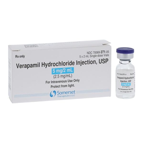 Verapamil HCl Injection 2.5mg/mL Ampule 2mL 5/Package