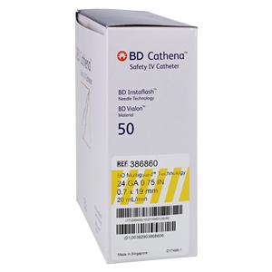 Cathena Catheter Access Device Shielded 24 Gauge .75" Yellow 50/Bx