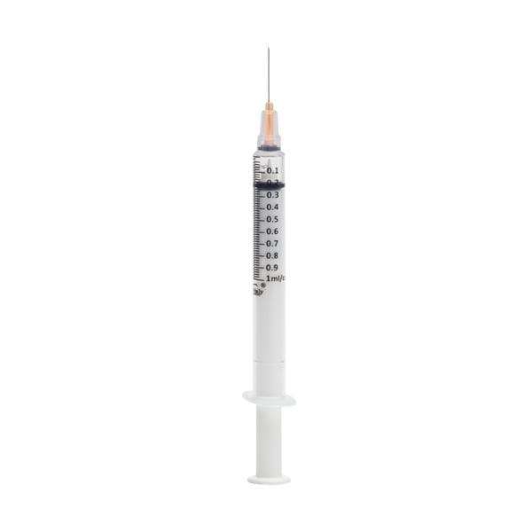 Reli Syringe Needle 25gx1" 1mL Orange Retractable Safety Low Dead Space 100/Bx