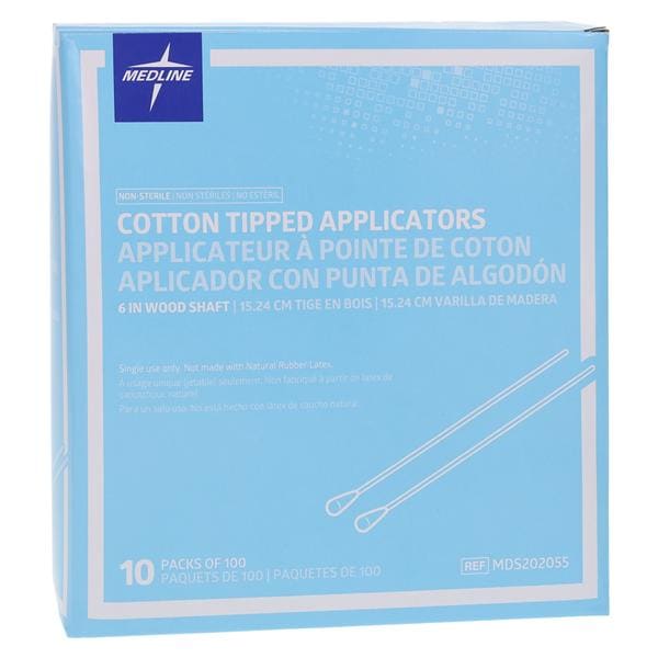 Cotton Applicator 6" Non Sterile 1000/Bx, 10 BX/CA