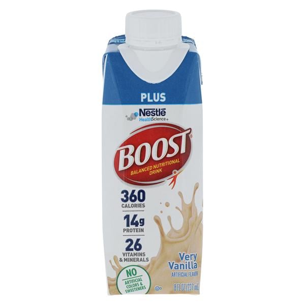 Boost Plus Nutrition Drink Very Vanilla 8oz Carton 24/CA