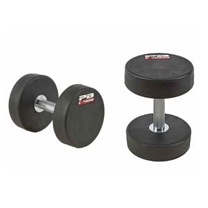 PB Extreme Weight Dumbbell 70lb Rubber Encased Black/Silver