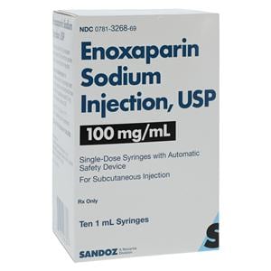 Enoxaparin Sodium Injection 100mg Prefilled Syringe 1mL 10/Bx