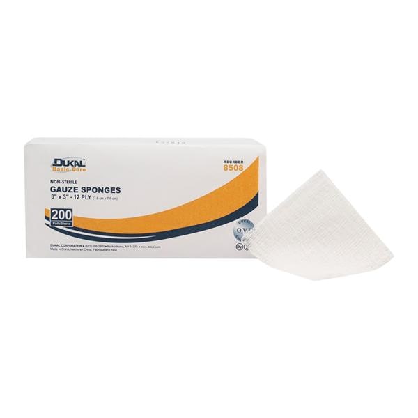 Cotton Gauze Sponge 3x3" 12 Ply Non-Sterile, 20 BG/CA