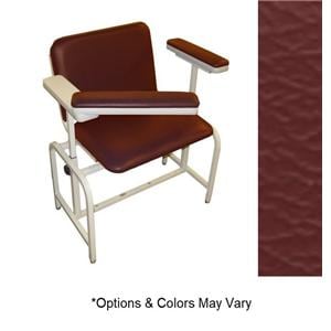 Unity Blood Draw Chair Burgundy Powder Coated Steel Frame 450Lb Ea